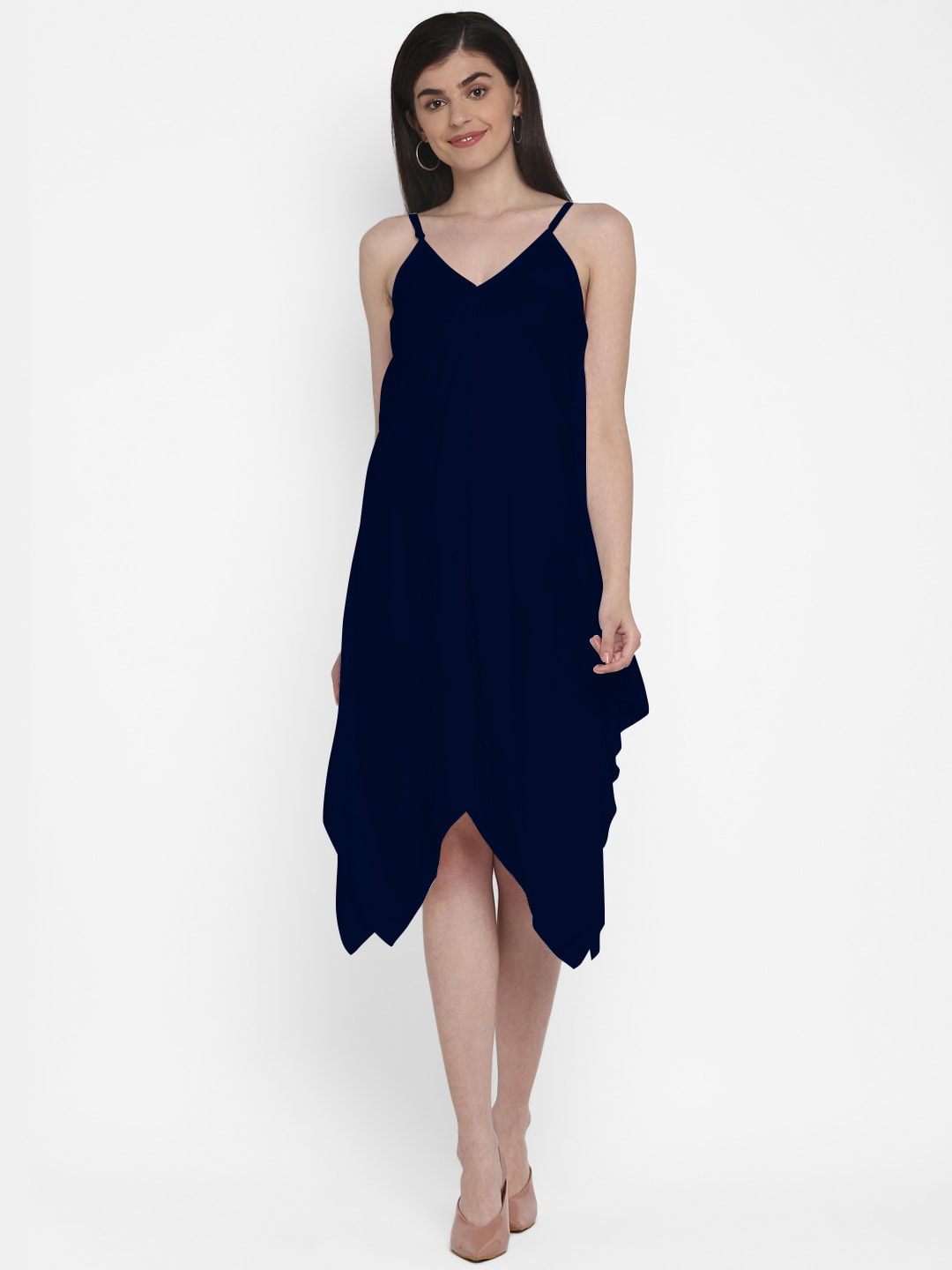 

Aditi Wasan Shoulder Straps A-Line Midi Dress, Navy blue