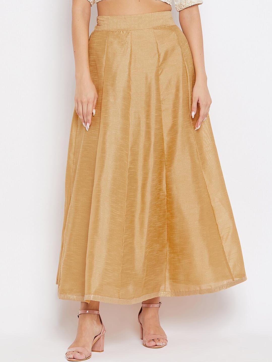

Clora Creation Flared Maxi Skirt, Beige