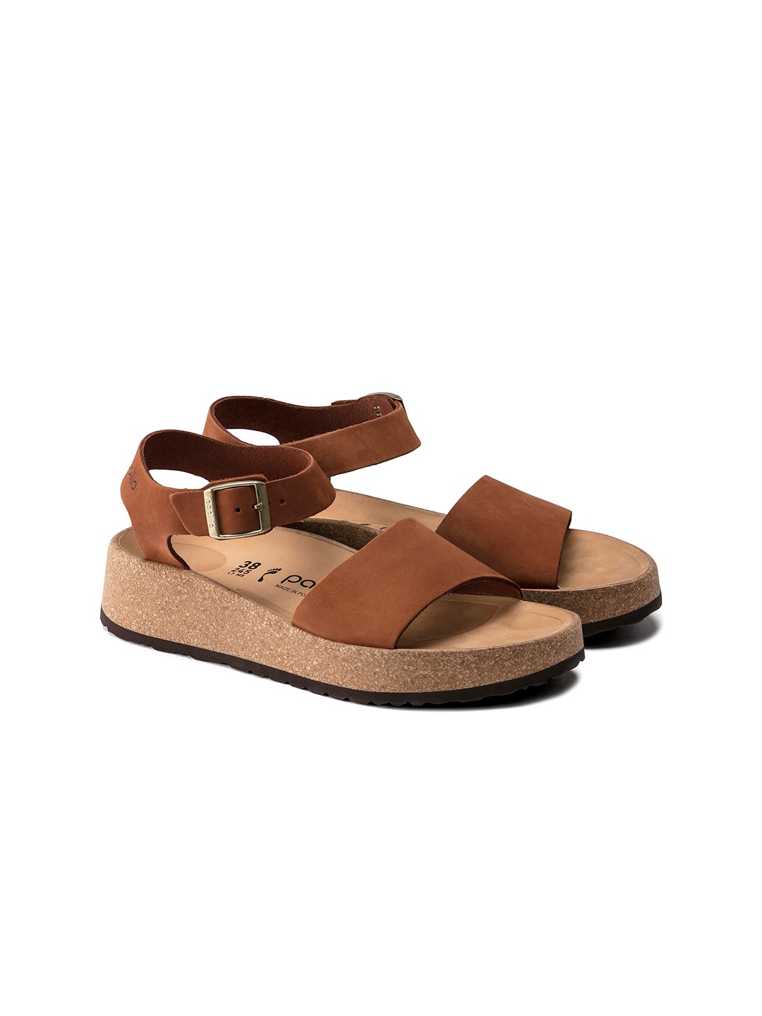 

Birkenstock Papillio Glenda Narrow Width Leather Open Toe Flats, Brown