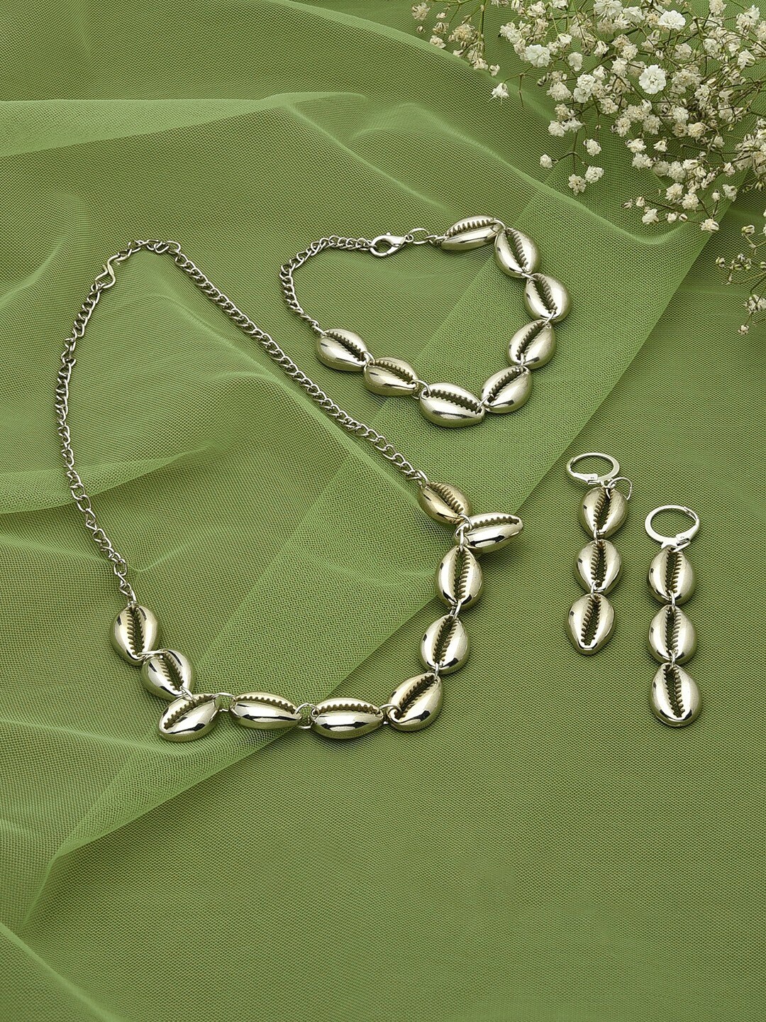 

AMI Women Silver-Plated Necklace and Earrings & With Bracelet