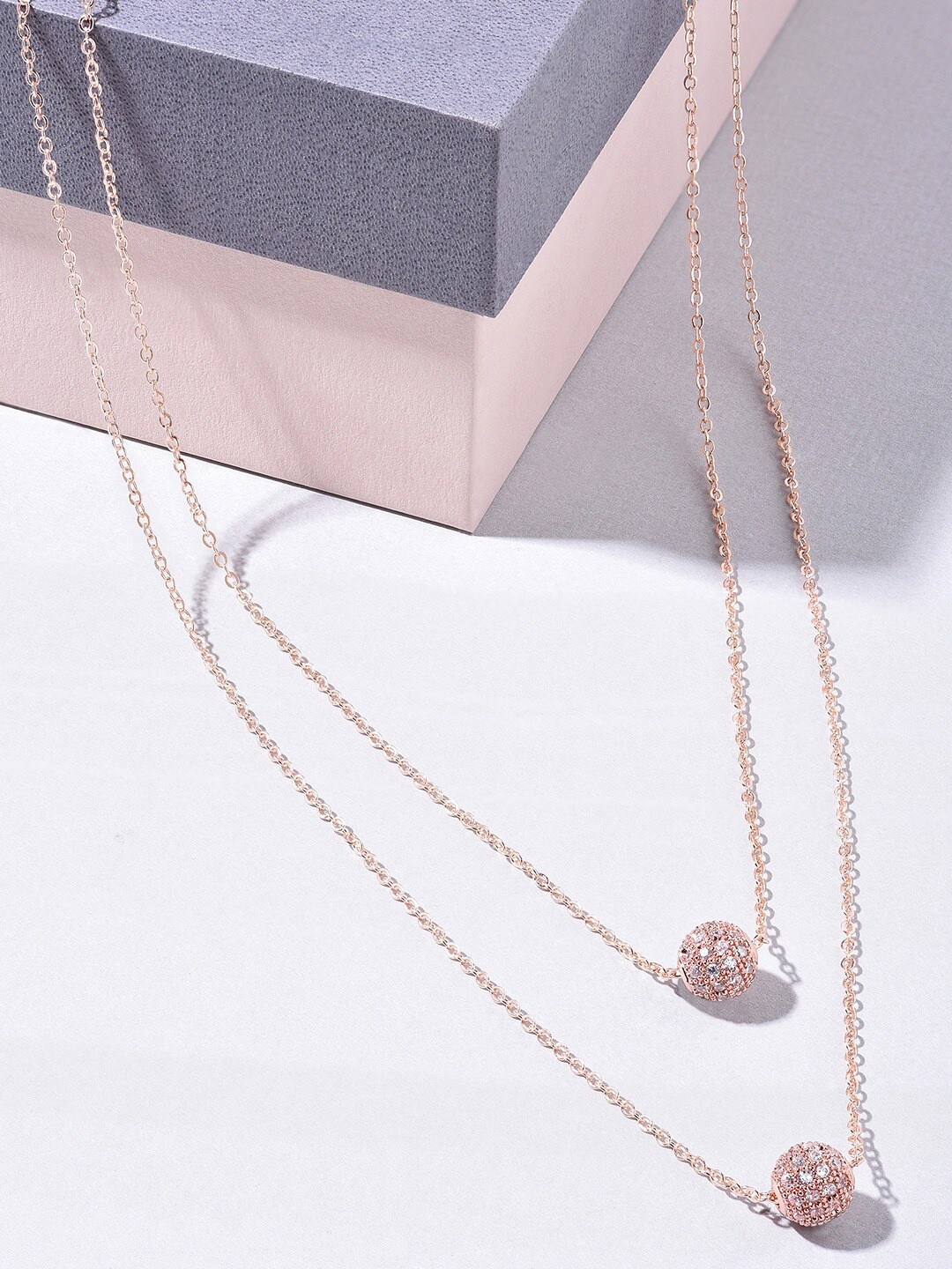 

AMI Rose Gold-Plated Contemporary 2 Layers Chain