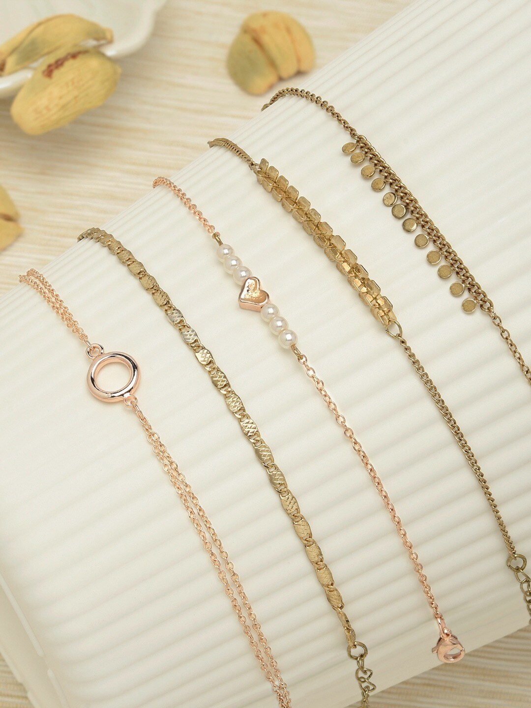 

AMI Women Set Of 5 Gold-Plated Wraparound Bracelet