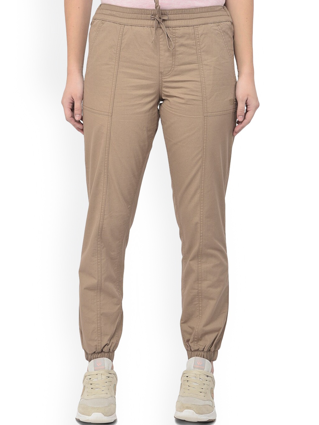 

Woodland Women Cotton Regular Fit Mid-Rise Joggers, Brown