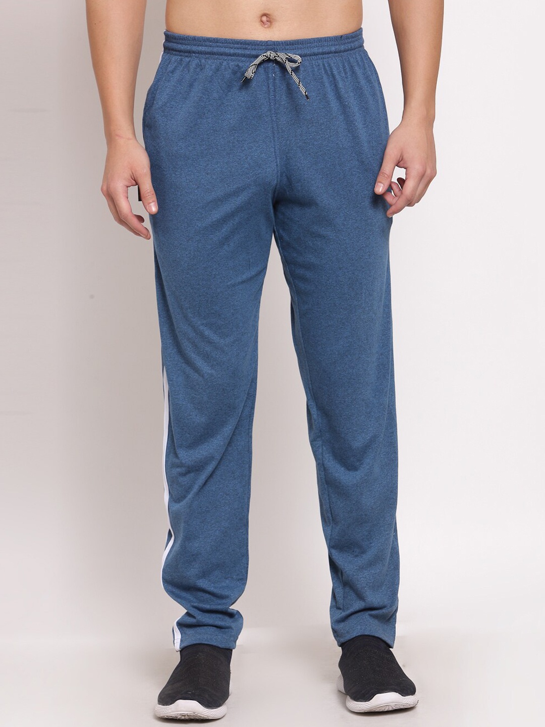 

KLOTTHE Men Mid Rise Cotton Track Pants, Blue