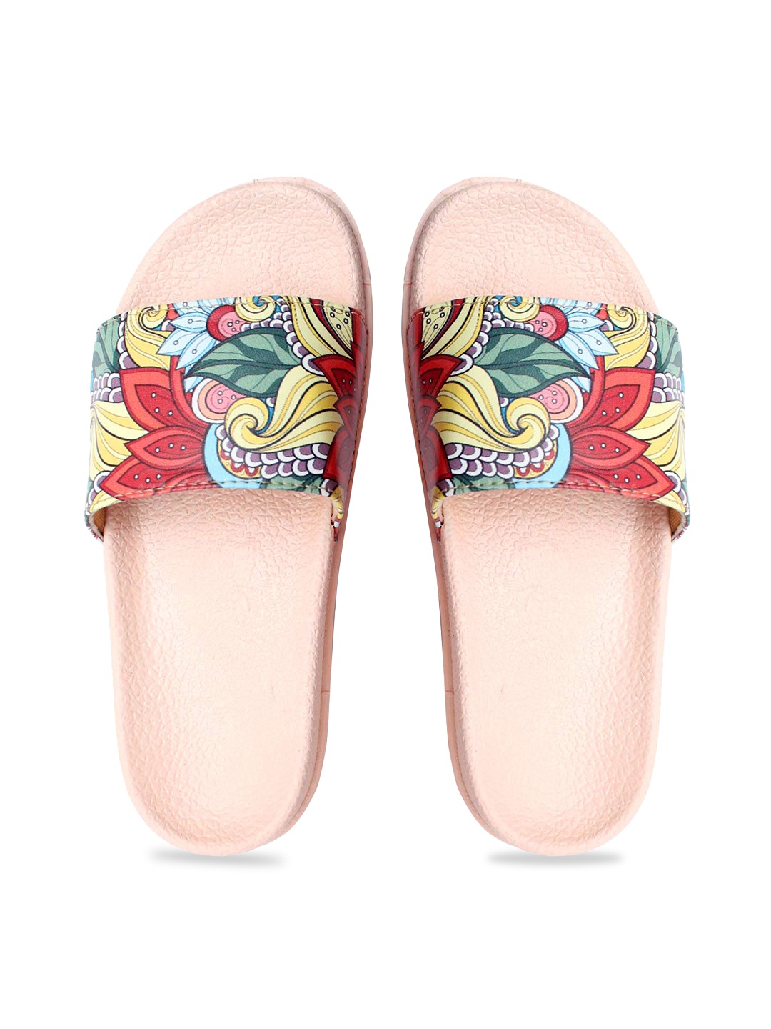 

FREECO Women Printed Sliders, Pink