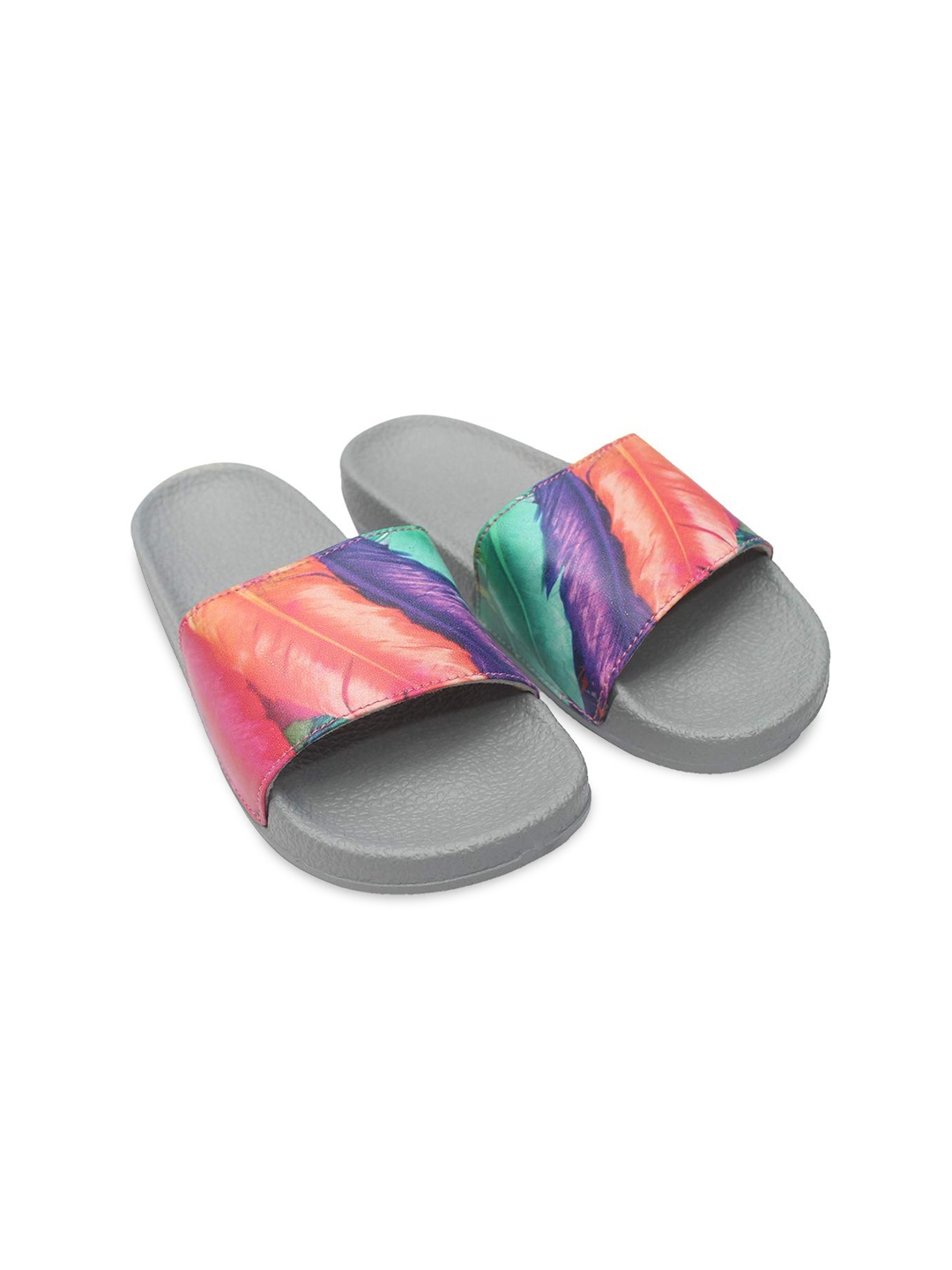 

FREECO Women Printed Sliders, Grey