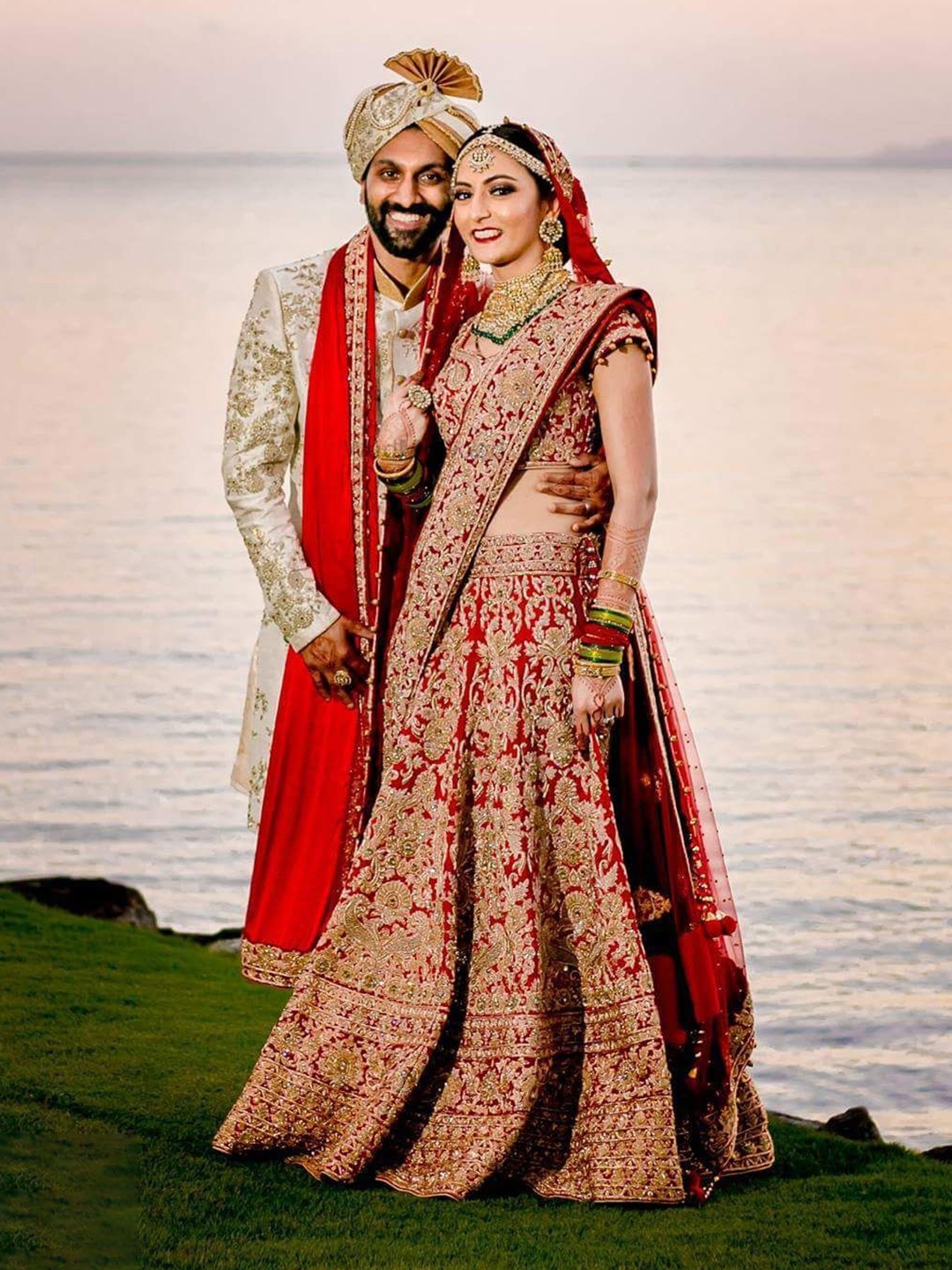 

Zainab chottani Embroidered Zari Semi-Stitched Lehenga & Unstitched Blouse With Dupatta, Red