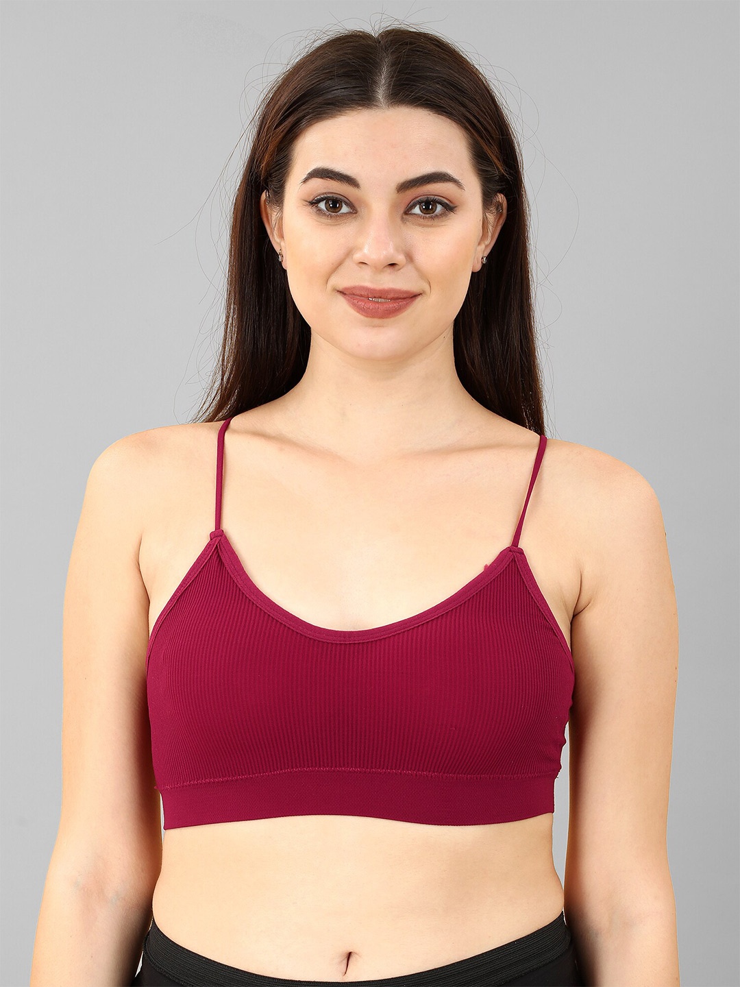 

DEALSEVEN FASHION Bralette Lightly Padded Bra, Maroon