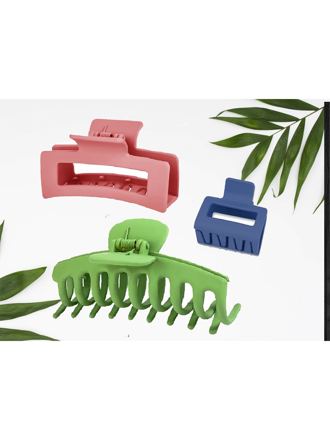 

FIMBUL Women Set of 3 Plastic Claw Clips, Green