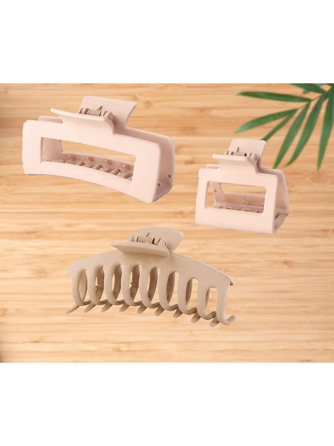 

FIMBUL Women Set of 3 Plastic Claw Clips, Peach
