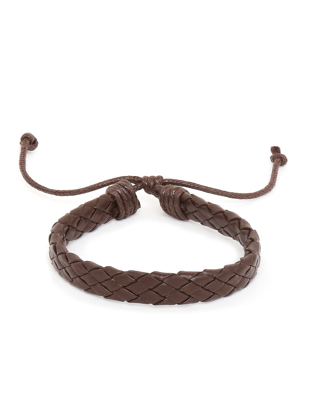 

OOMPH Men Leather Wraparound Bracelet, Brown