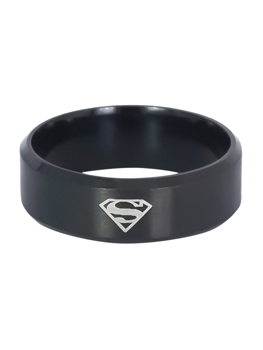 

OOMPH Men Titanium Superman Broad Finger Ring, Black