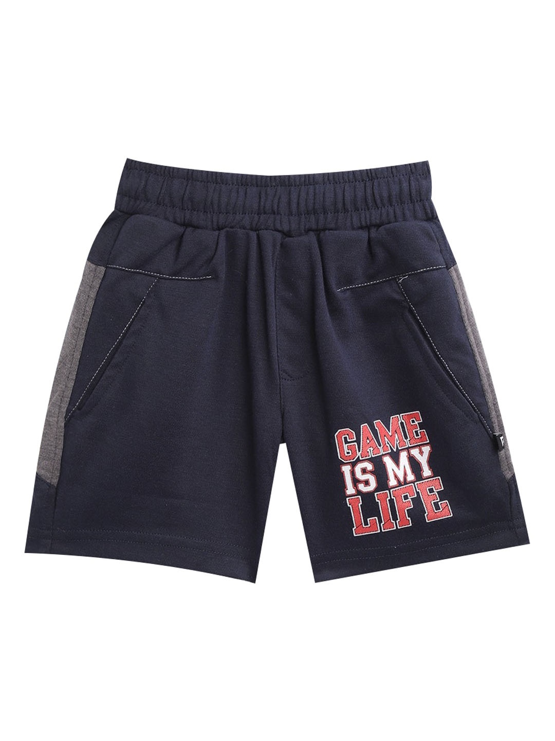 

PROTEENS Boys Typography Printed Shorts, Navy blue
