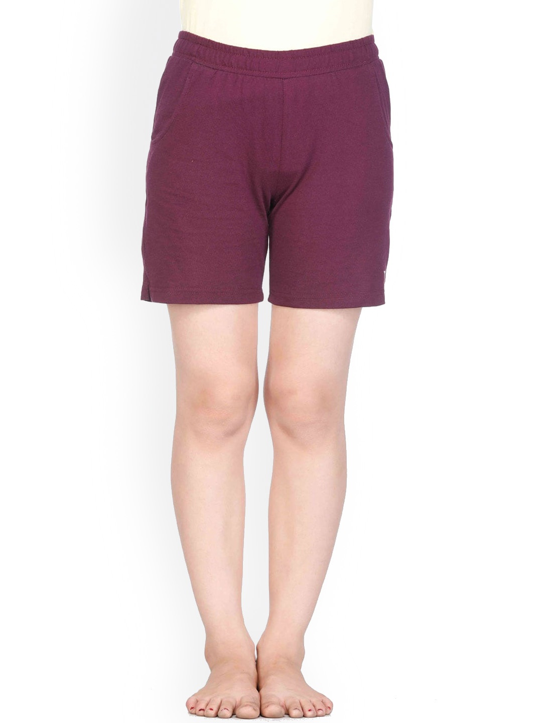 

PROTEENS Girls Mid-Rise Cotton Shorts, Maroon