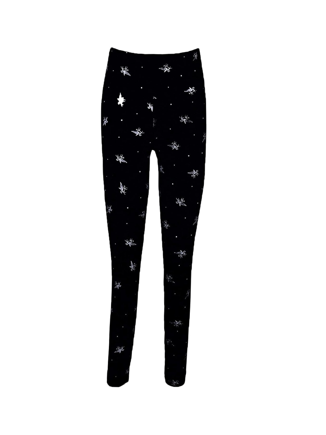 

PROTEENS Girls Printed Cotton Tights, Black