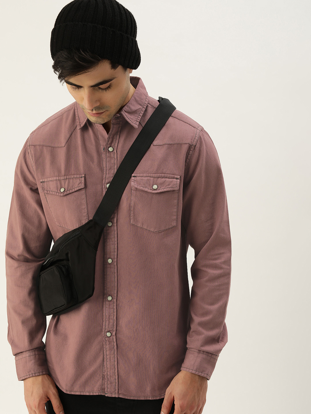 

Kook N Keech Men Regular Fit Spread Collar Casual Shirt, Brown