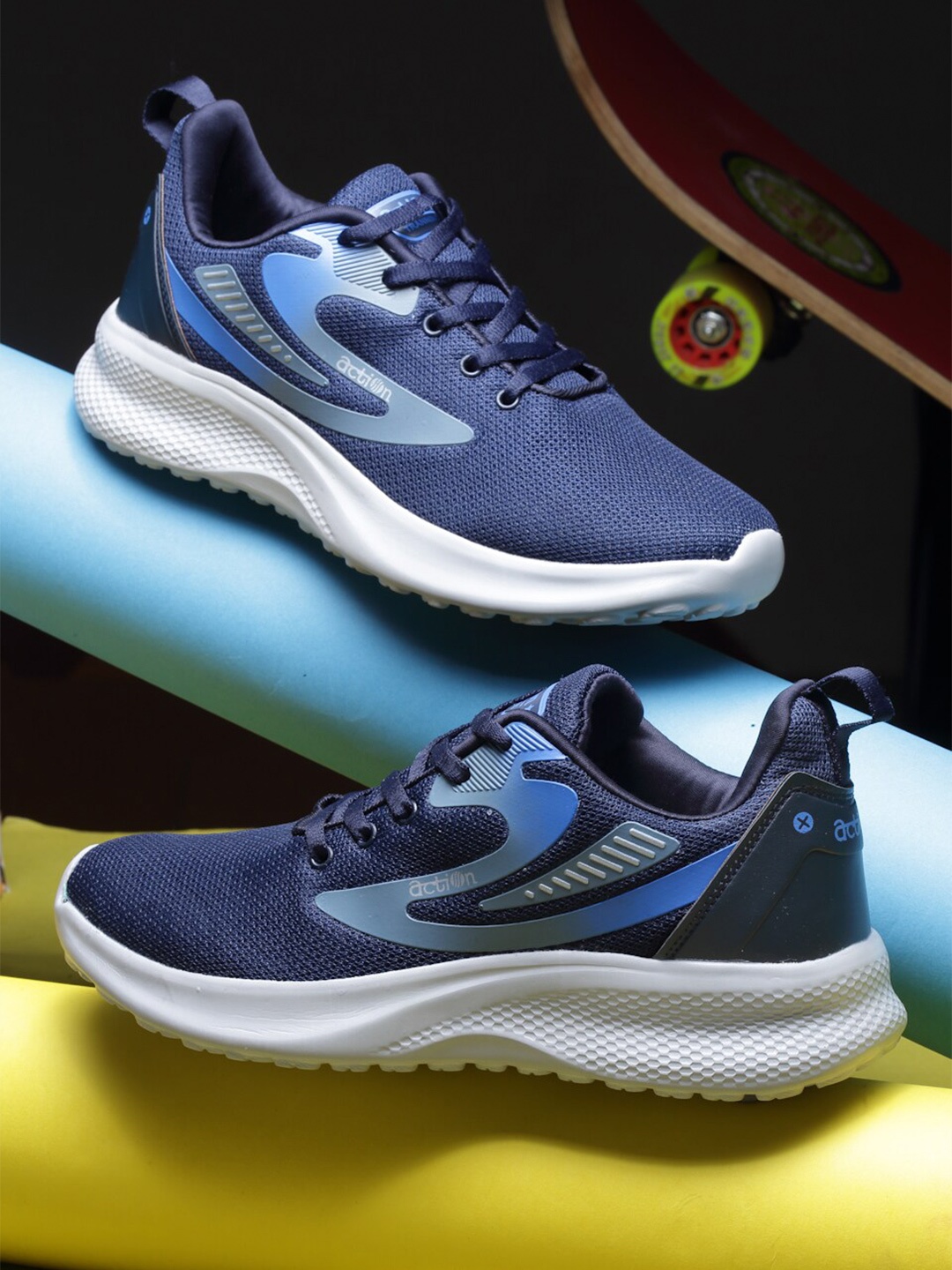 

Action Men Mesh Running Non-Marking Sports Shoes, Navy blue