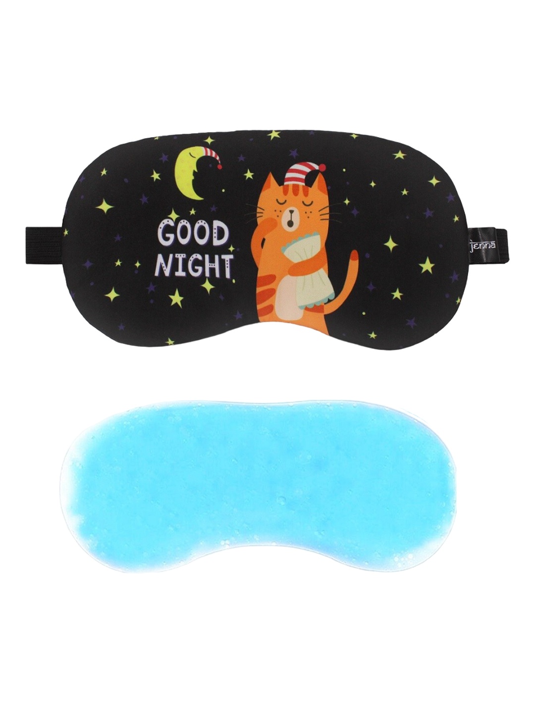 

JENNA Fur Kitty Sleeping Eye Mask With Cooling Ice Gel, Black