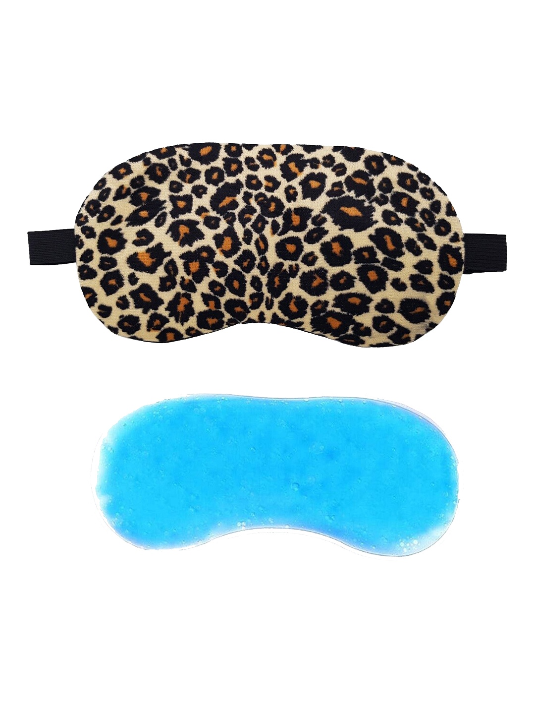 

Jenna Leopard Print Sleeping Eye Mask With Cooling Ice Gel, Beige