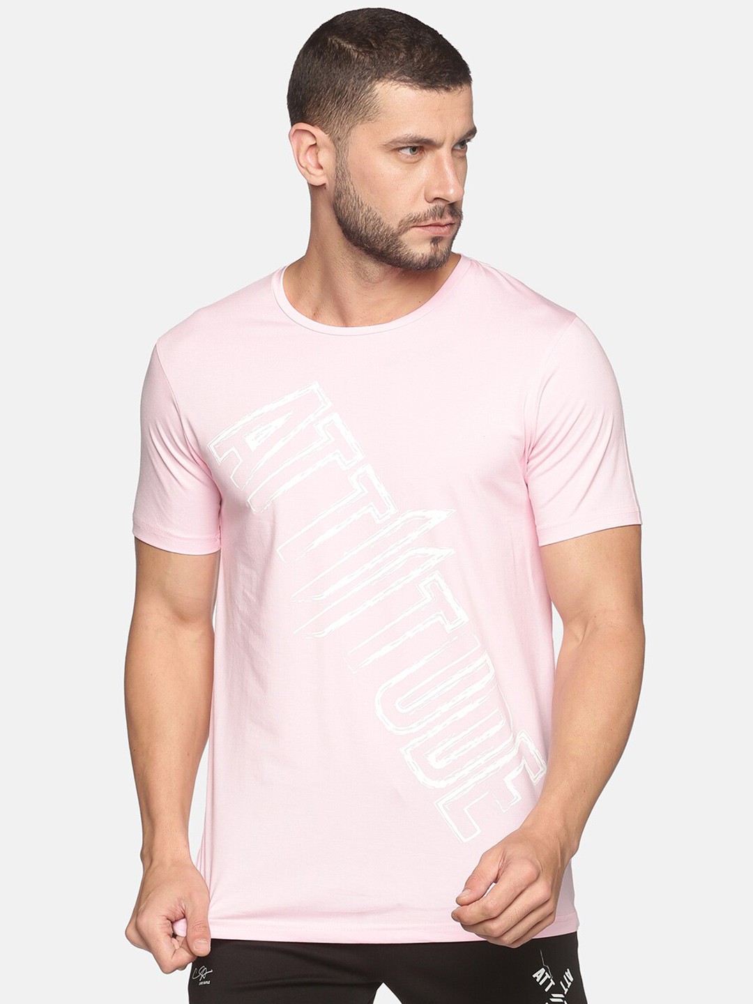 

ATTIITUDE Typography Printed Pure Cotton T-Shirt, Pink