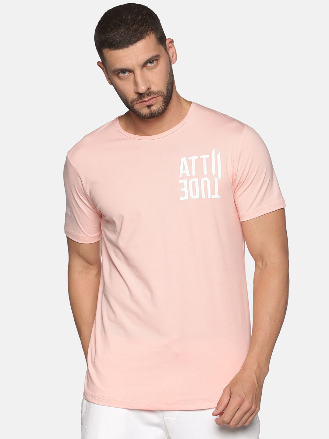 

ATTIITUDE Pure Cotton Dry-Fit T-shirt, Pink