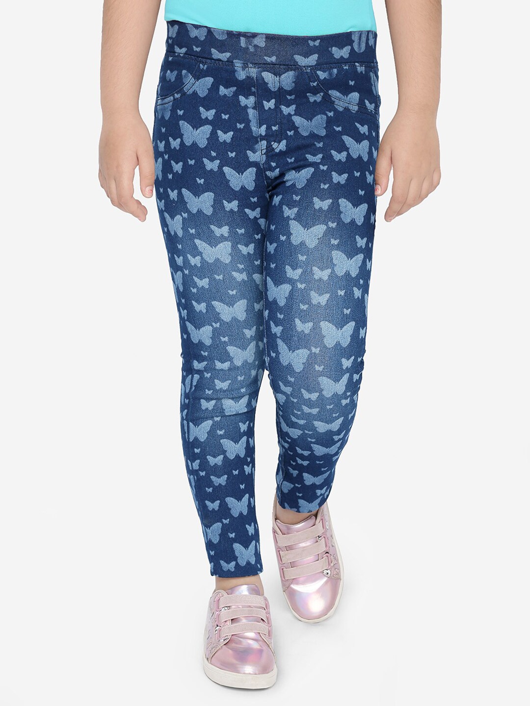 

Naughty Ninos Girls Printed Stretchable Jeggings, Blue