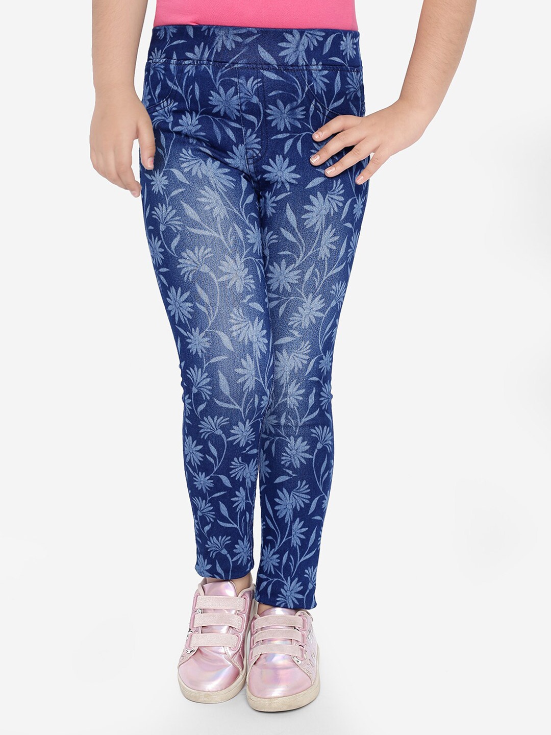 

Naughty Ninos Girls Skinny Fit Printed Jeggings, Blue