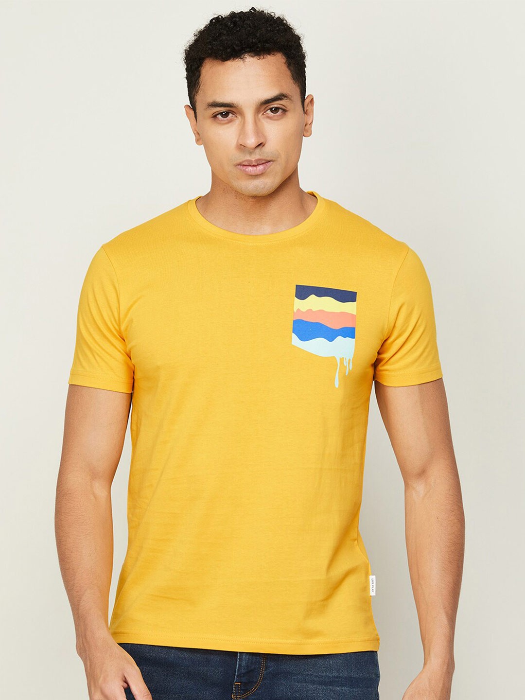 

Fame Forever by Lifestyle Men Printed Cotton T-shirt, Mustard