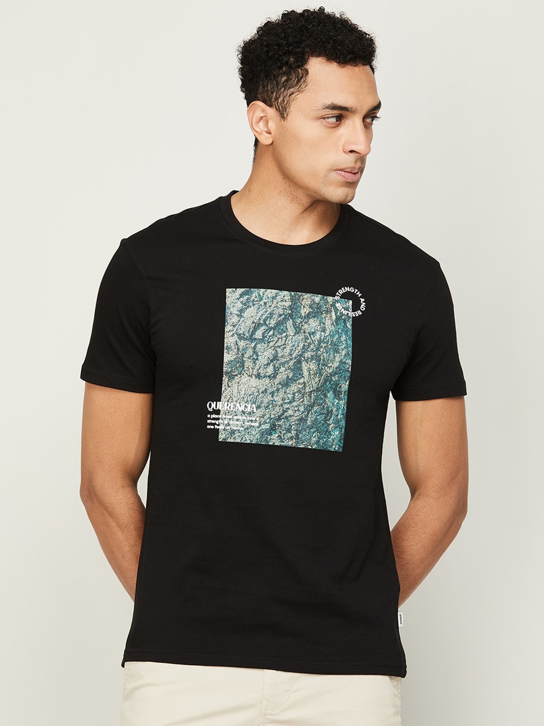 

Fame Forever by Lifestyle Men Graphic Printed Cotton T-shirt, Black