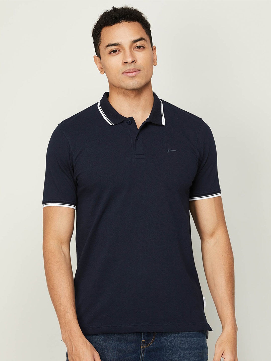 

Fame Forever by Lifestyle Men Polo Collar Cotton T-shirt, Navy blue