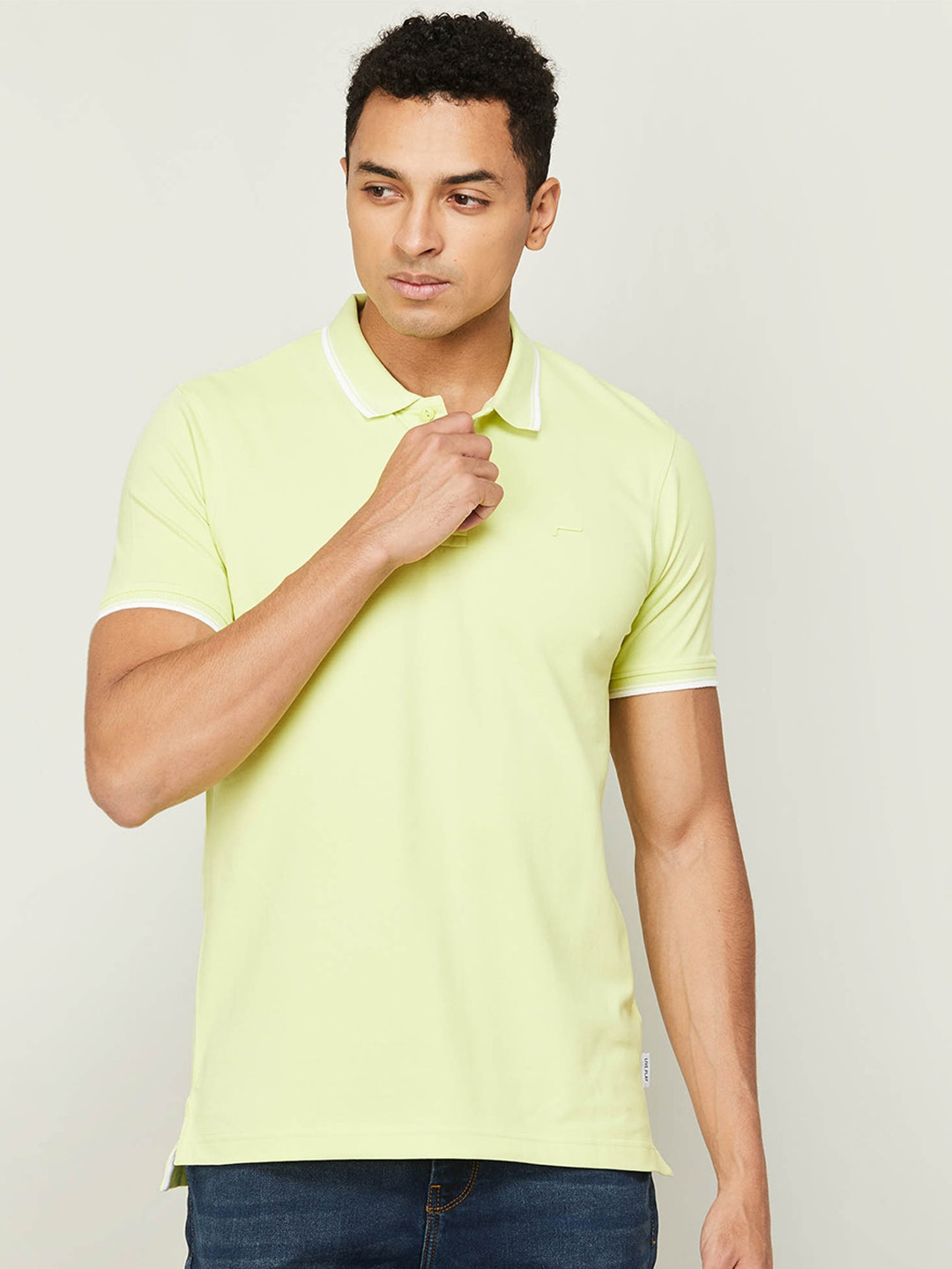 

Fame Forever by Lifestyle Men Polo Collar Cotton T-shirt, Yellow