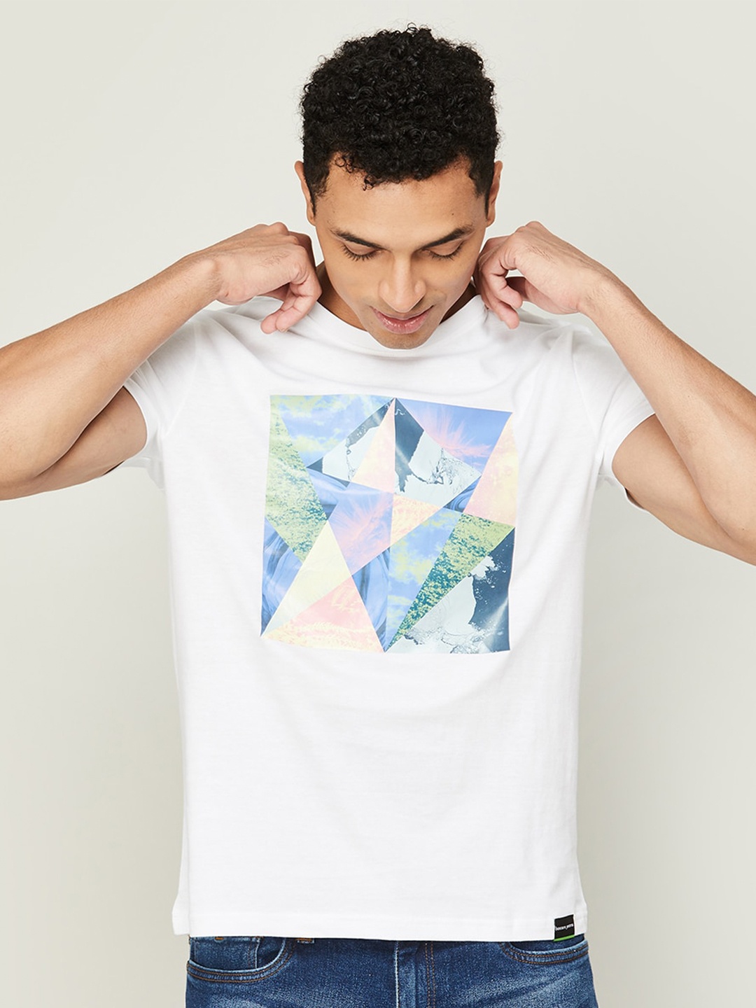 

Bossini Men Printed Cotton T-shirt, White