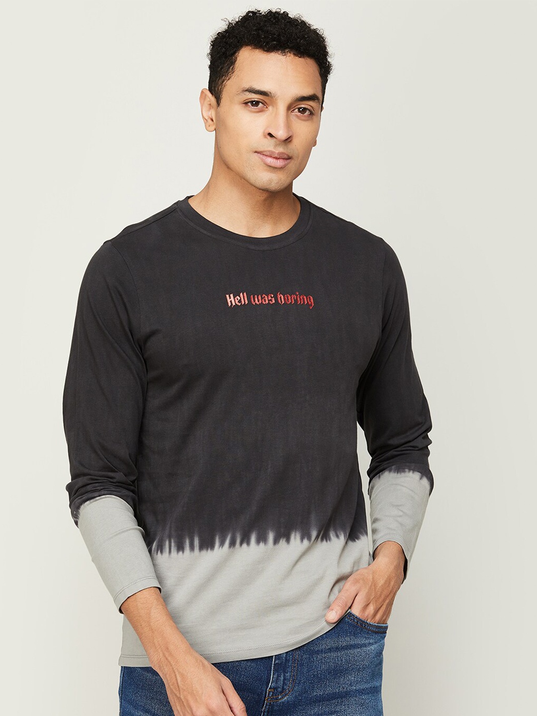 

Forca Men Colourblocked Cotton T-shirt, Black