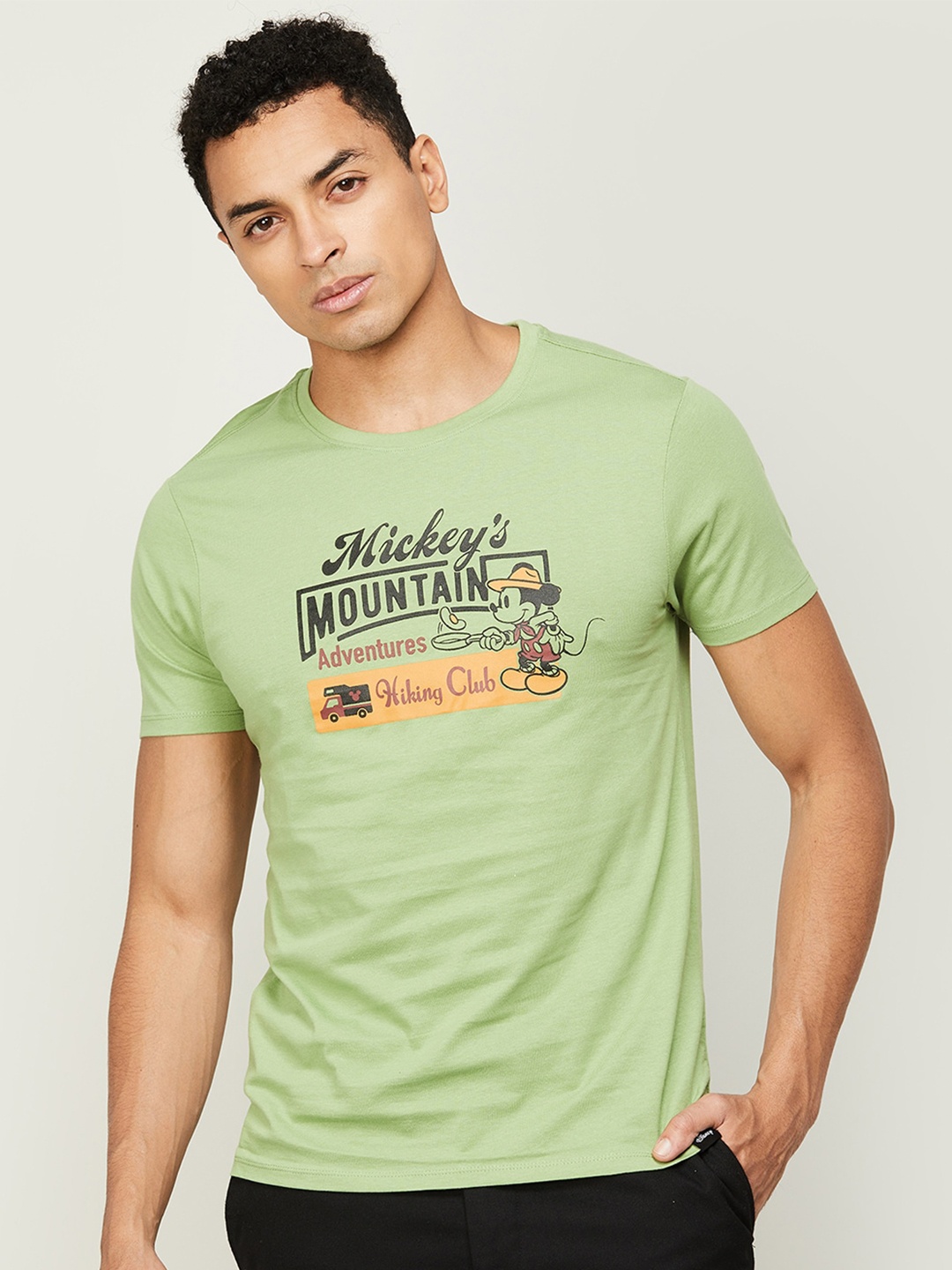 

Forca Men Typography Printed Slim Fit Cotton T-shirt, Green