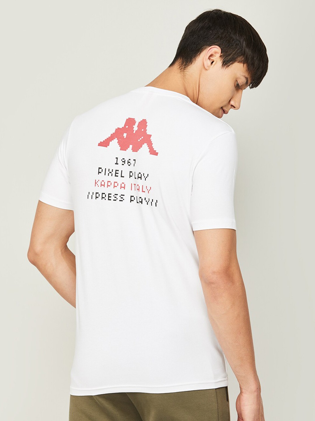 

Kappa Men Slim Fit Cotton T-shirt, White