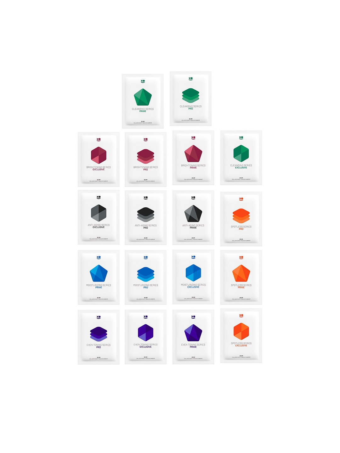 

Carepop Set Of 18 Collagen Brightening Sheet Masks 25 g Each, White