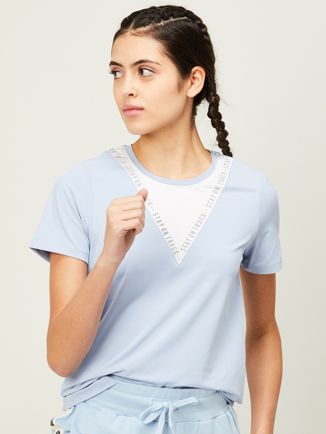 

Kappa Women Typography Printed Round Neck T-shirt, Blue