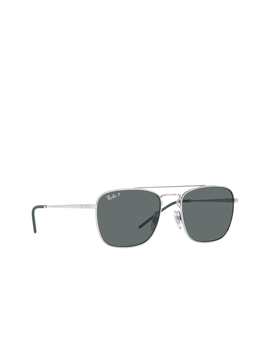 

RAY-BAN Men Polarized Grey Lens Square Sunglasses - 0RB358892518155, Silver