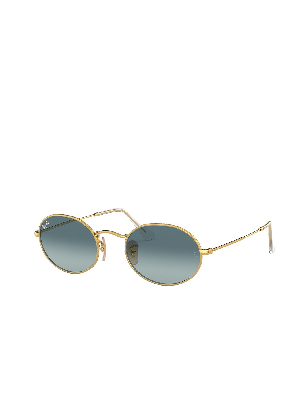 

RAY-BAN Unisex Gradient Blue Lens Oval Sunglasses - 0RB3547001/3M51, Gold