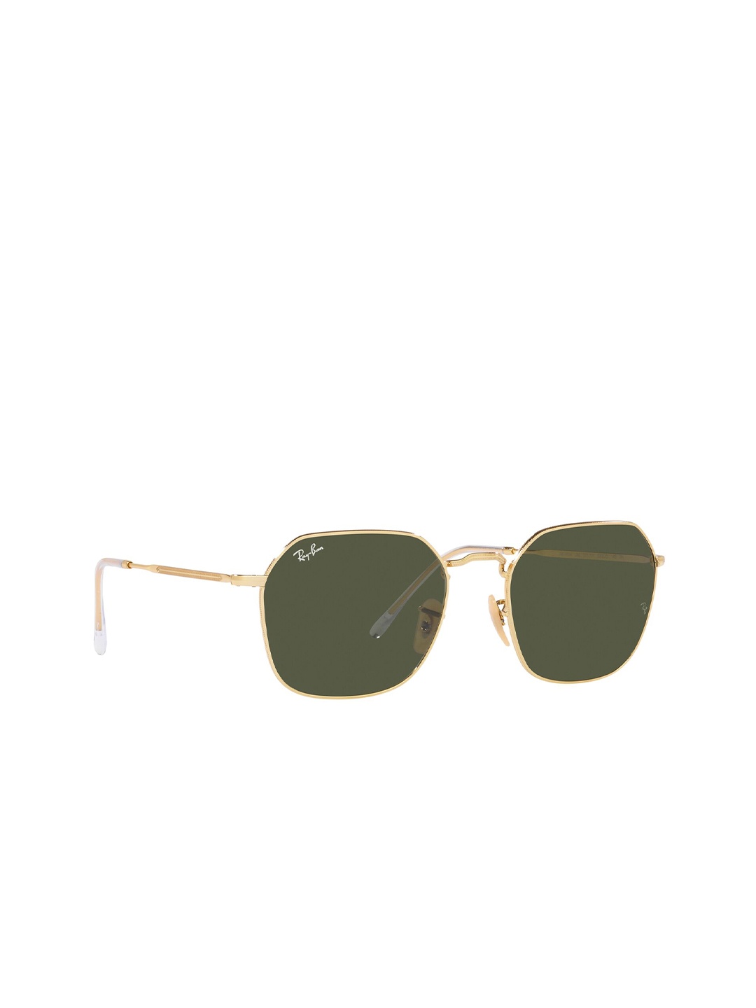 

Ray-Ban Unisex UV Protected Green Lens Irregular Sunglasses - 0RB3694001/3153, Gold