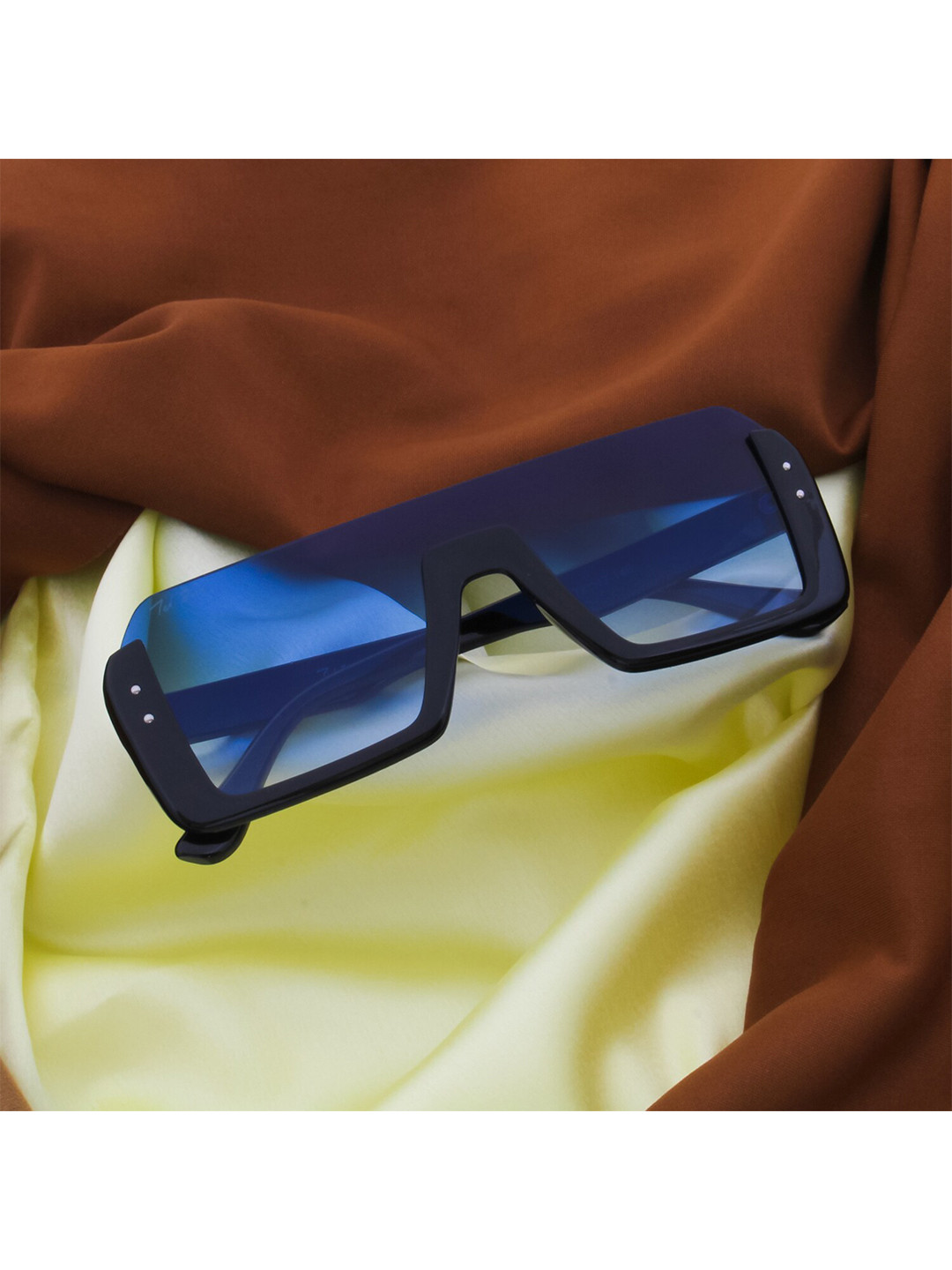 

Ted Smith Unisex Square Sunglasses with UV Protected Lens, Blue