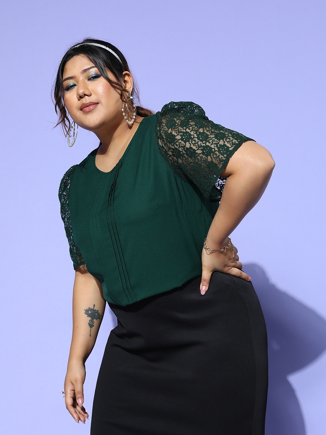 

CURVE BY KASSUALLY Plus Size Top, Green