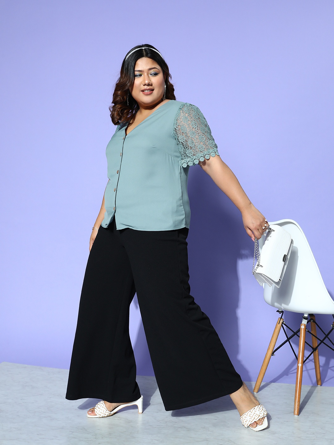 

CURVE BY KASSUALLY Plus Size Top, Turquoise blue