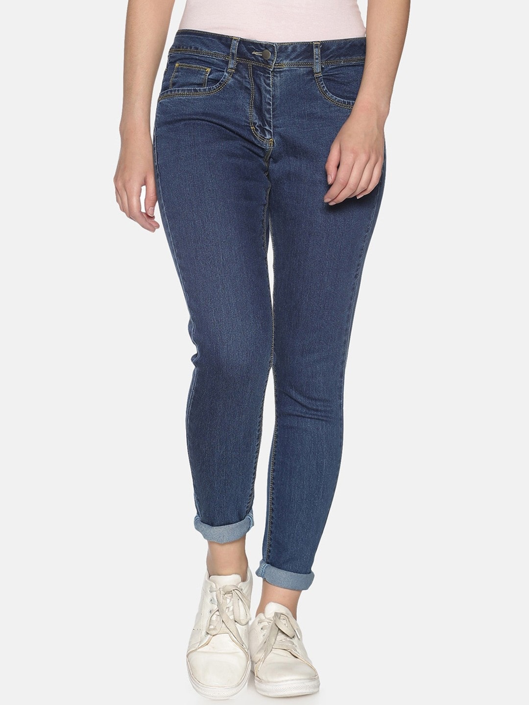 

TWIN BIRDS Women Skinny Fit Stretchable Pure Cotton Jeans, Blue