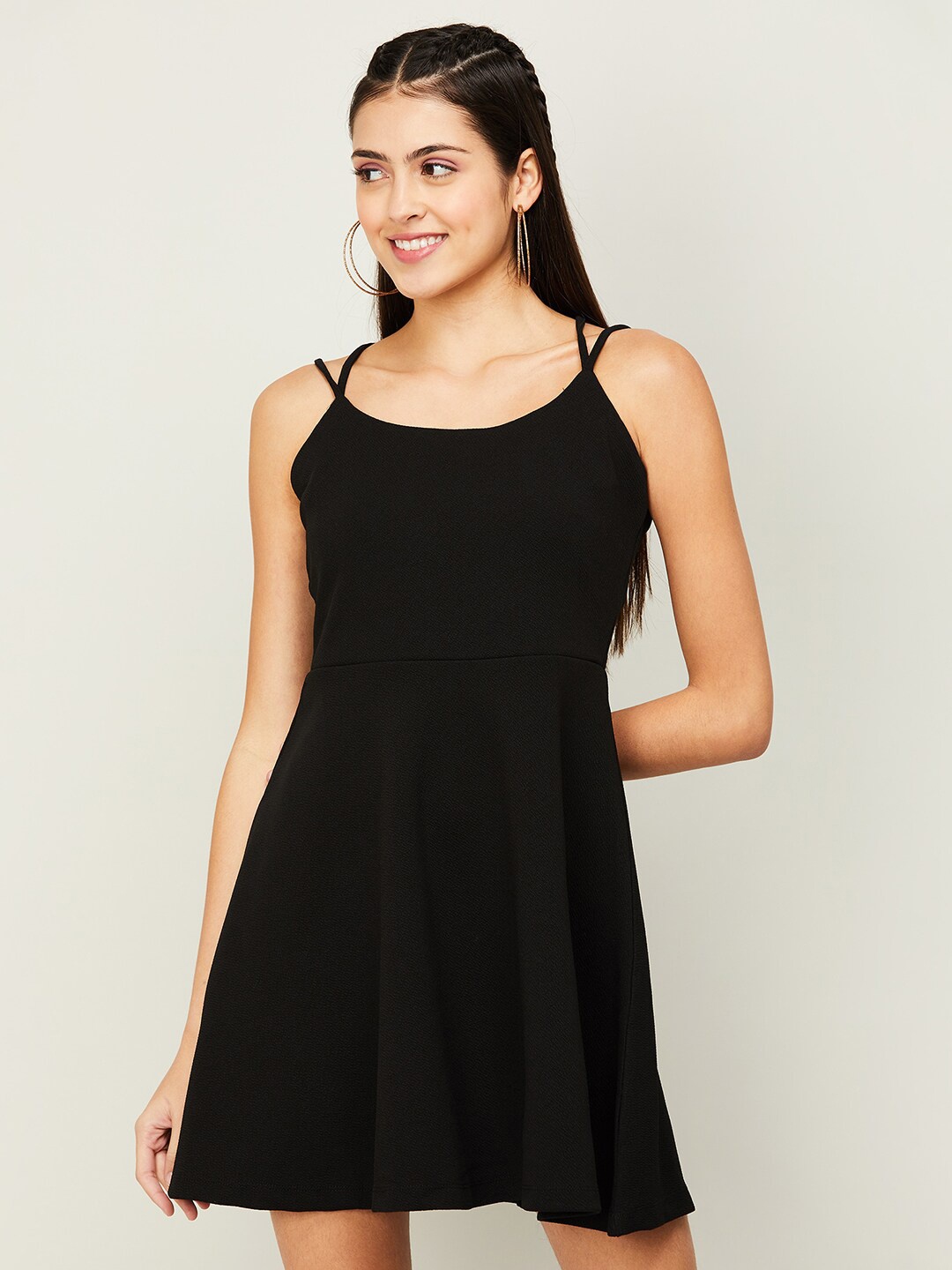 

Ginger by Lifestyle Shoulder Straps A-Line Dress, Black