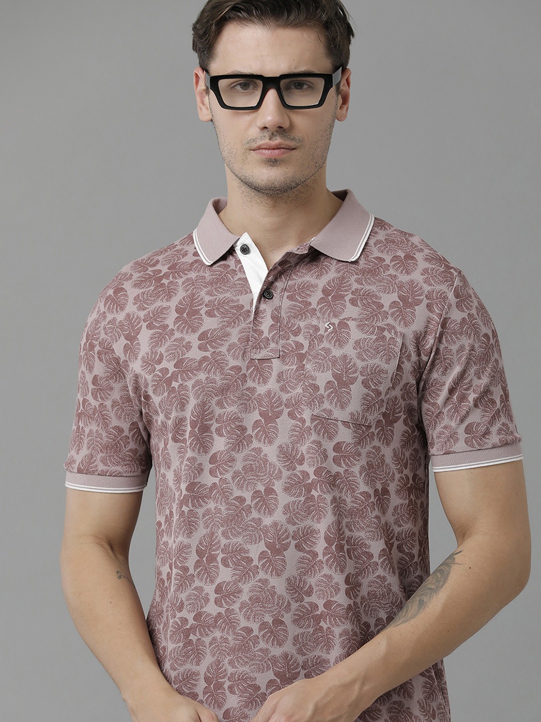 

Classic Polo Men Graphic Printed Slim Fit Cotton T-shirt, Maroon