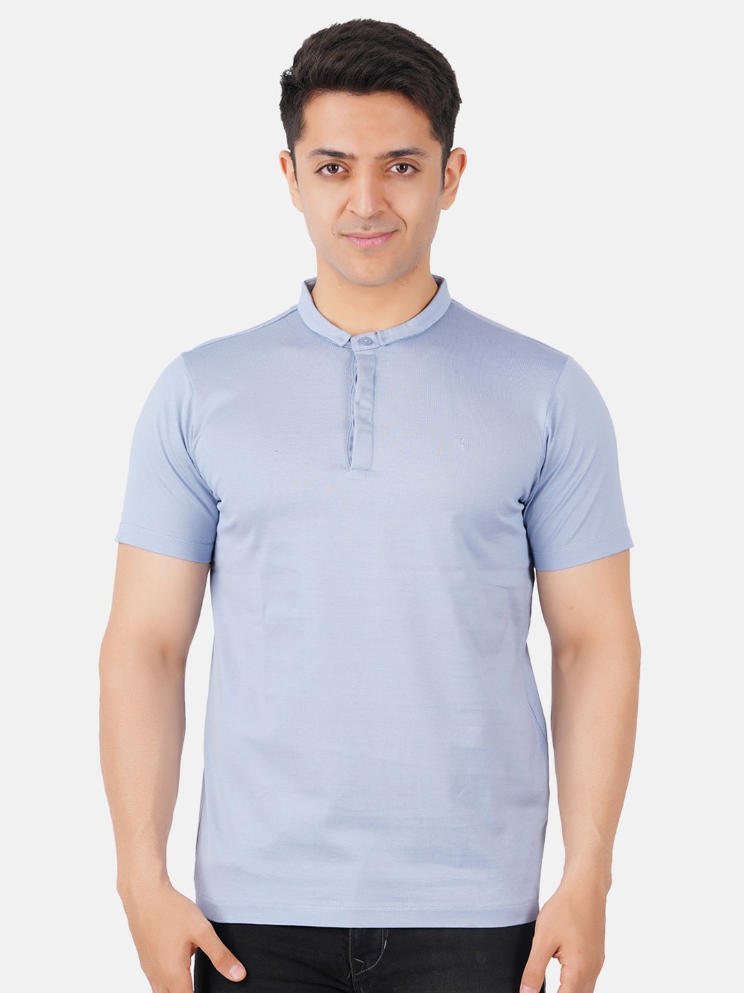 

Ramraj Unibro Henley Neck Cotton T-shirt, Blue