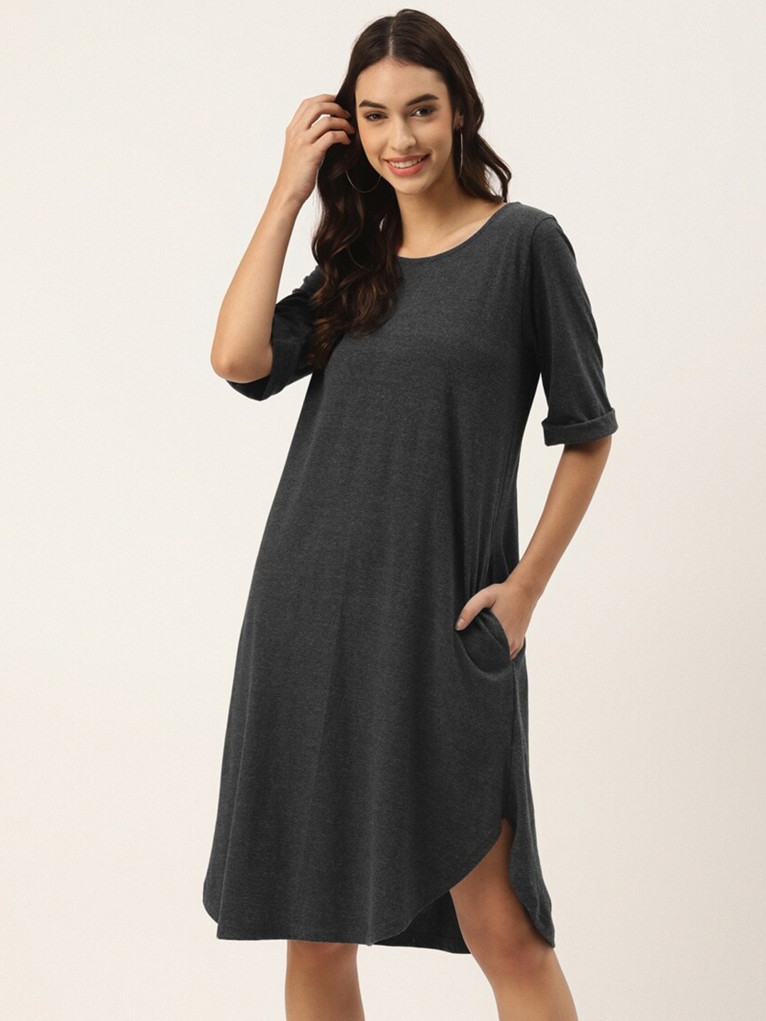 

BRINNS Pure Cotton A-Line Dress, Charcoal