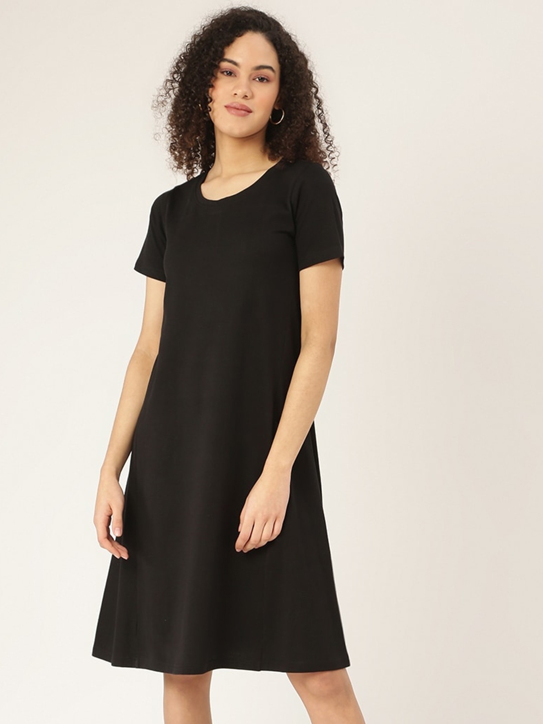 

BRINNS Flared A-Line Cotton Dress, Black