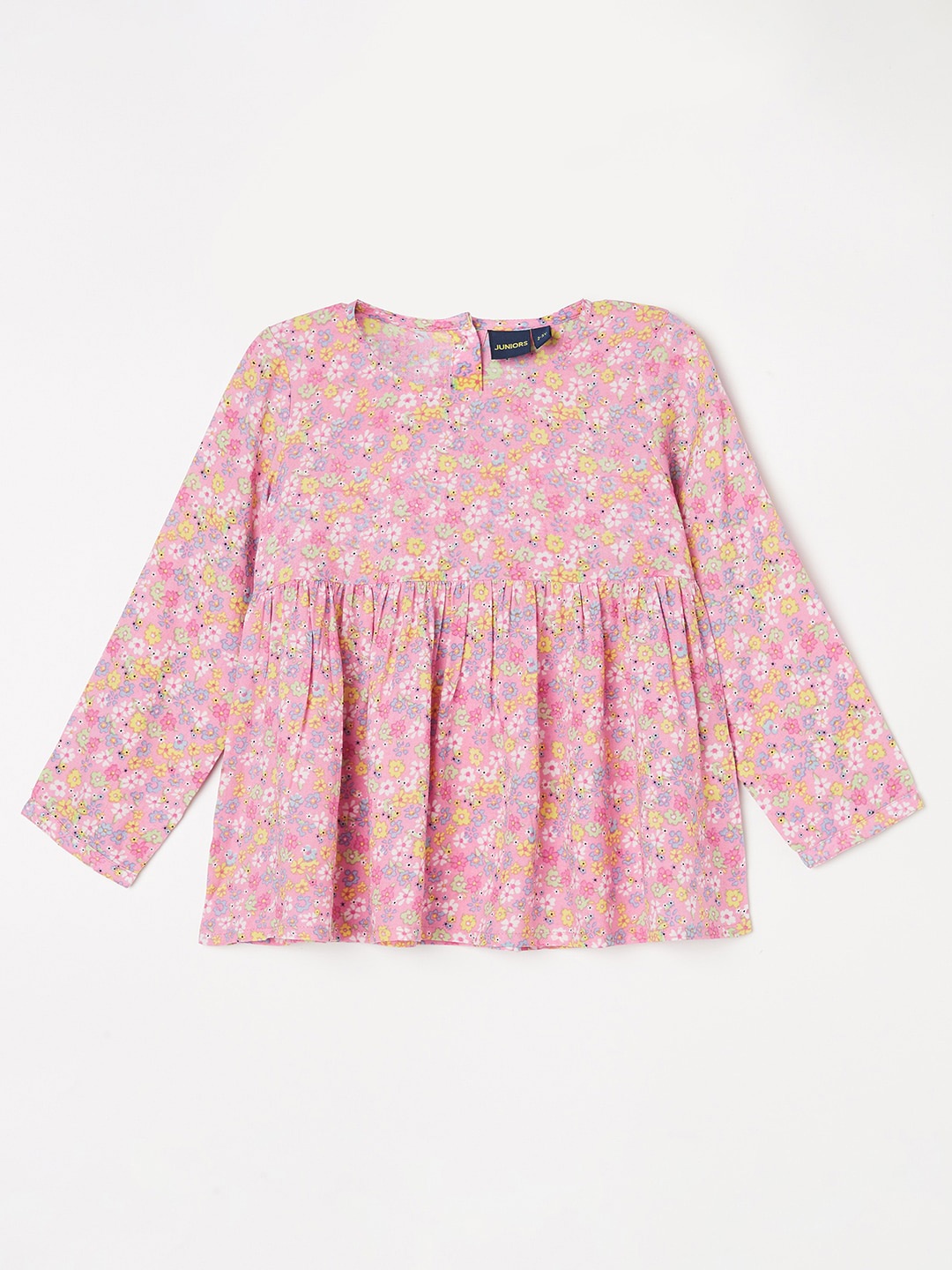 

Juniors by Lifestyle Girls Floral Print Peplum Top, Pink
